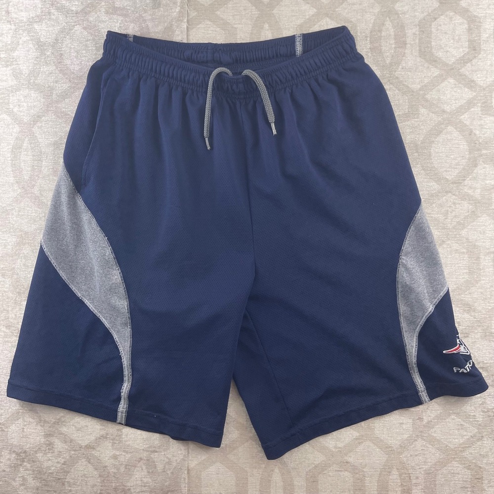 NFL Team Apparel New England Patriots Mens Medium Navy Blue Mesh Athletic Shorts